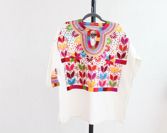 Blusa Milpa L - XL Colores Rojo Flores