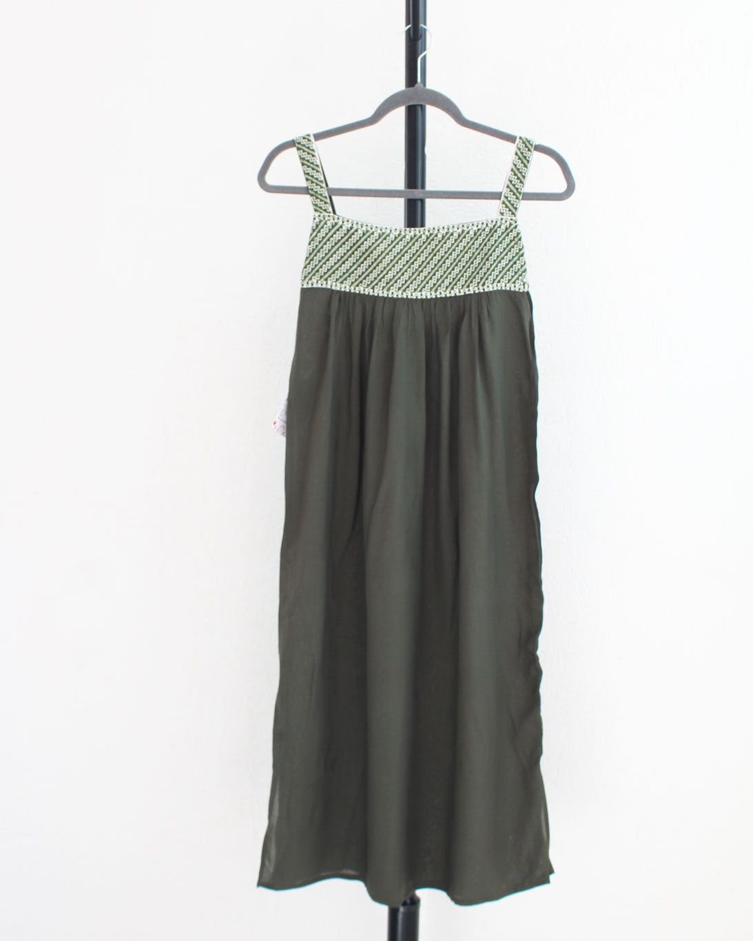 Vestido Tirantes Primavera Grecas Verde