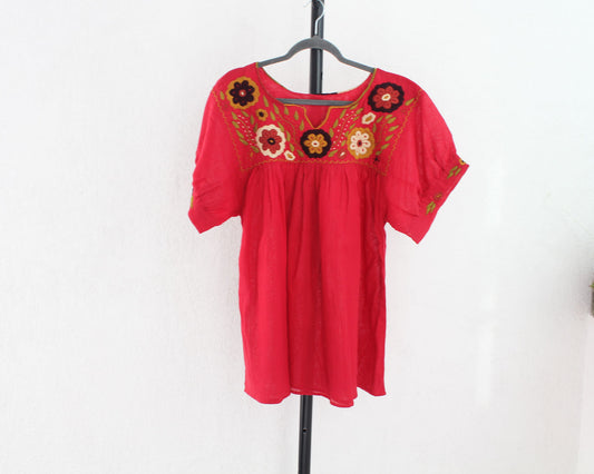 Blusa Mary  Flores Rojo XXL