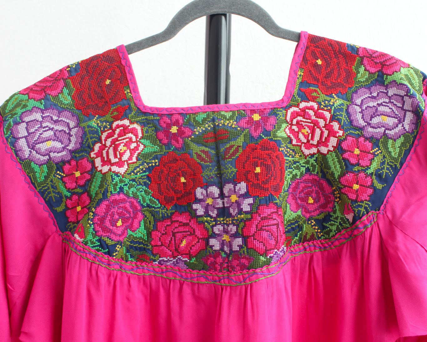 Blusa Abigail Flores Rosa Mexicano XXL