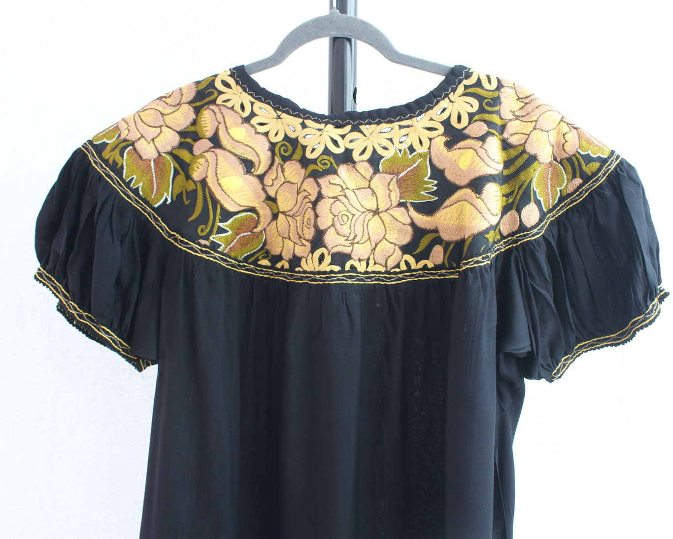 Blusa Abigail Flores Negro Amarillo XXL - XXXL