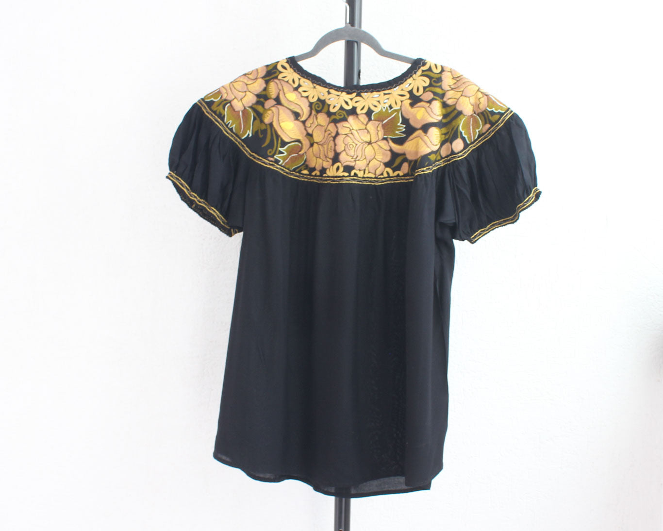 Blusa Abigail Flores Negro Amarillo XXL - XXXL