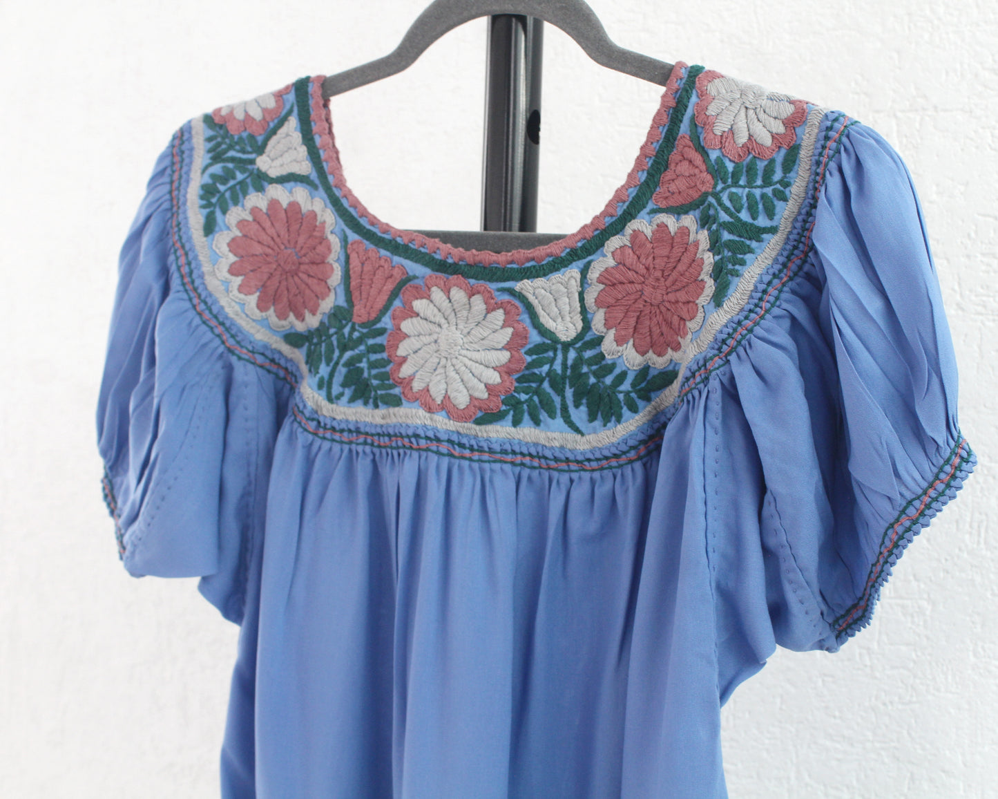 Blusa Aguacatenango Azul Rosa Verde