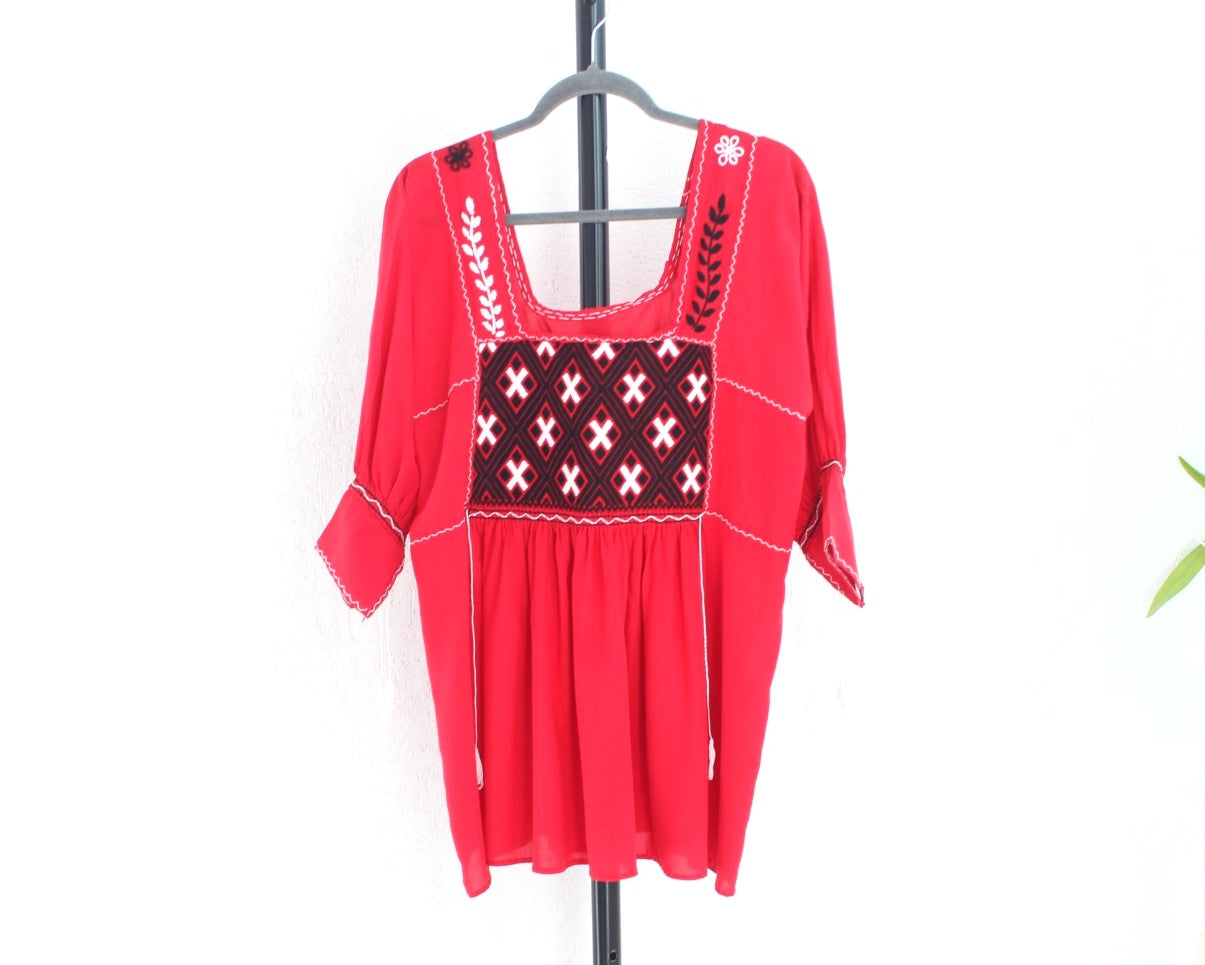 Blusa Julia Rojo Negro L - XL