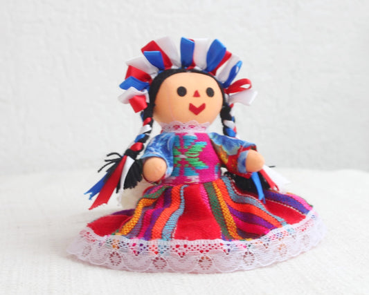 Muñeca Lelé Mediana Rojo Azul Blanco