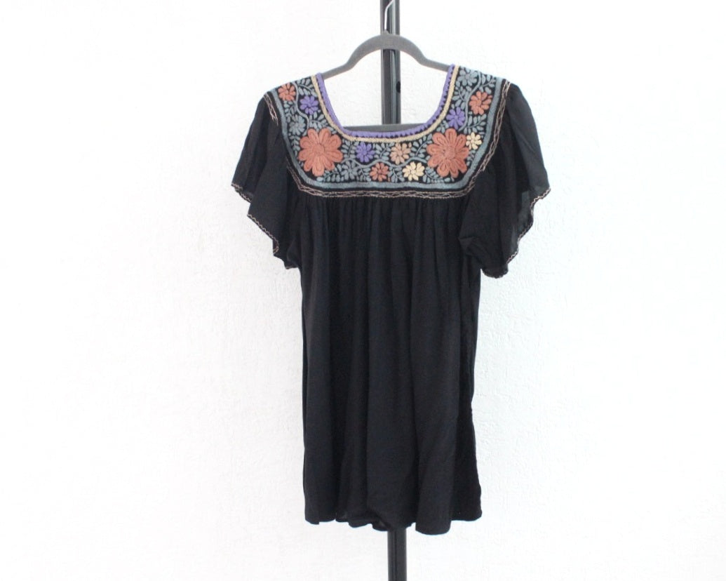 Blusa Aguacatenango Negro Coral Lila Menta