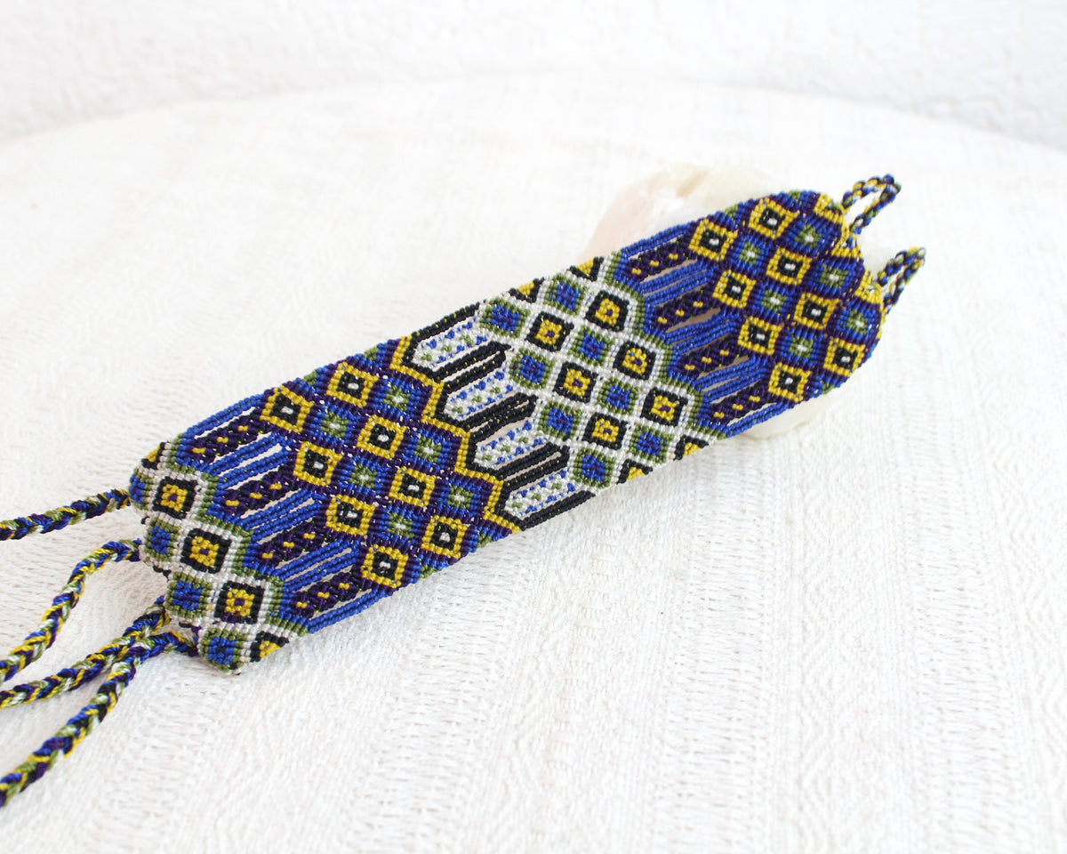 Pulsera Tejida Azul Amarillo