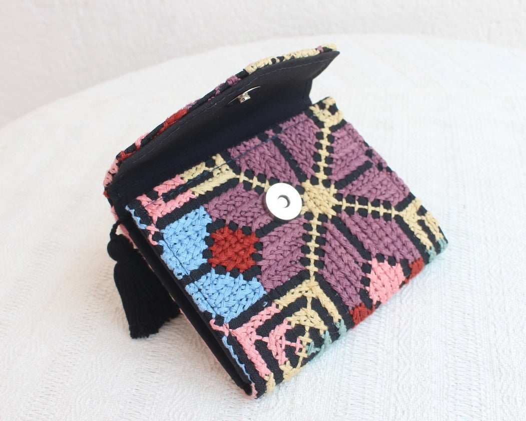 Cartera Punto de Cruz Amailla Vino Azul