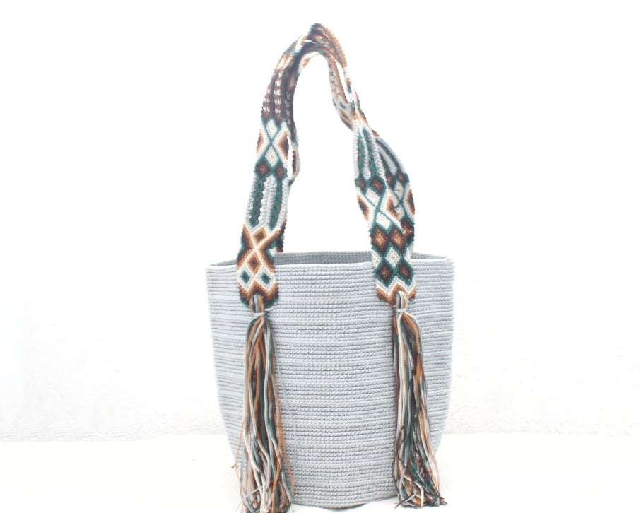 Bolso de mano Gris Verde Café