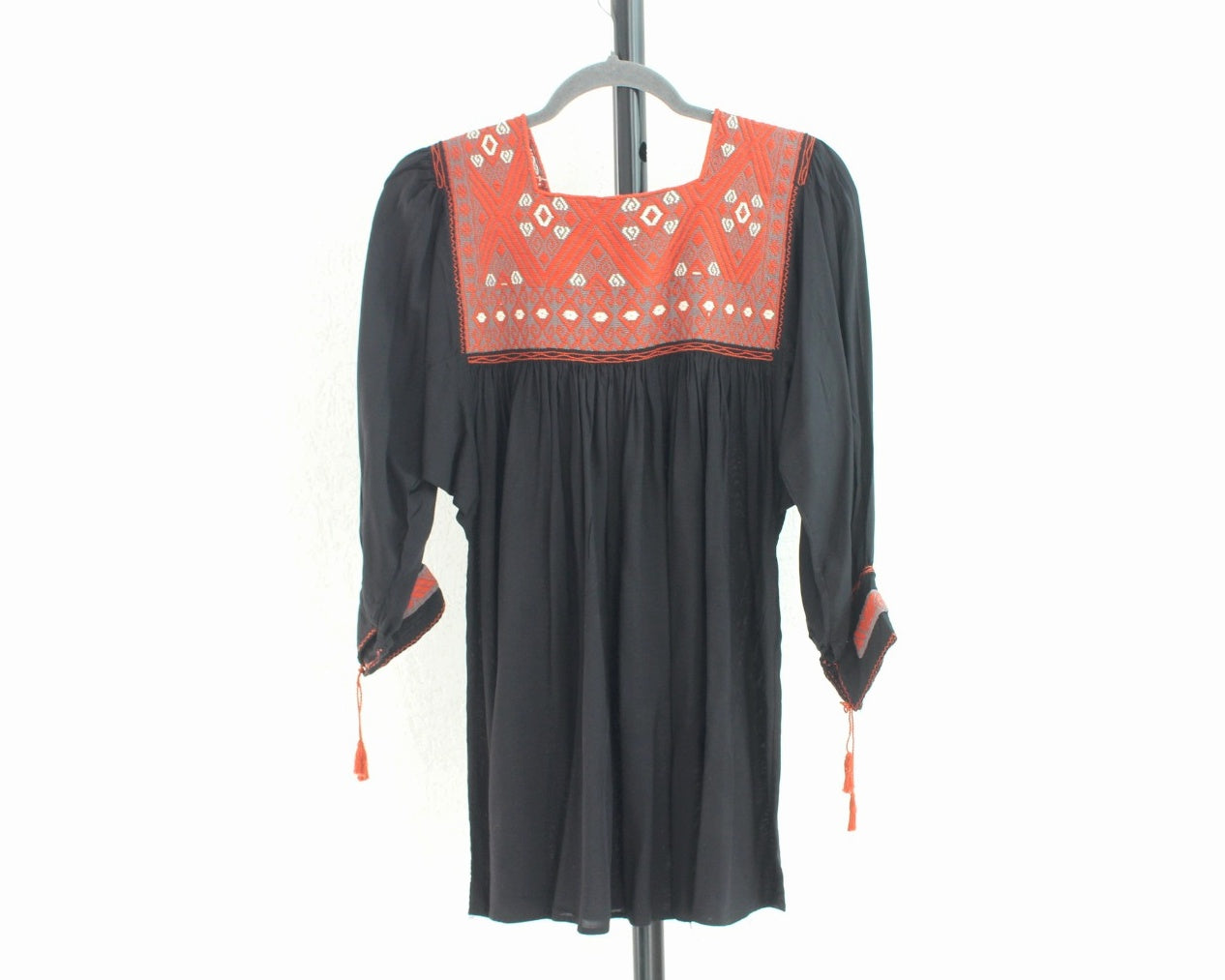 Blusa Elena Negro Naranja Unitalla