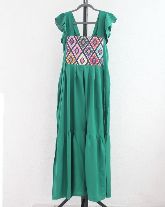 Vestido Anita Telar Largo Verde