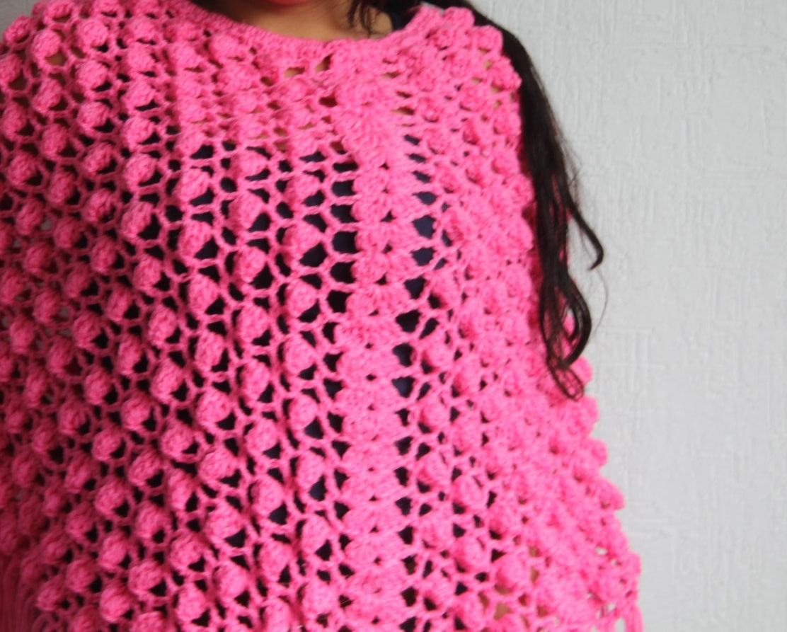 Mañanita Tejido Granizo Rosa