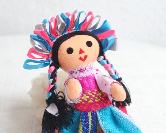 Muñeca Lelé Pequeña Azul Rosa Gris