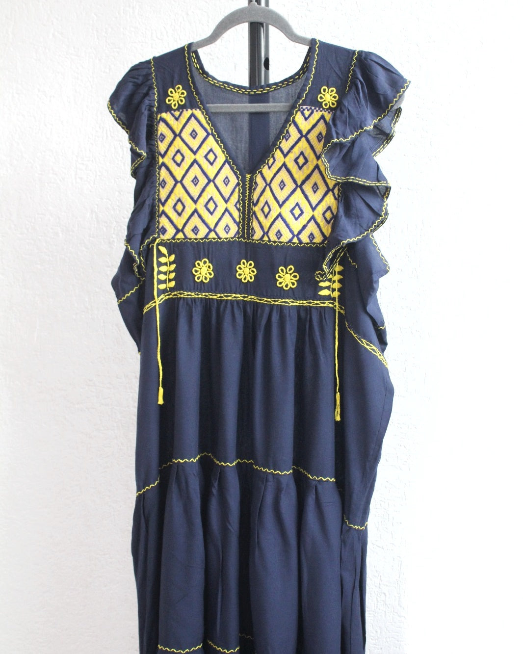 Vestido Antonia Azul Marino Amarillo 2XL