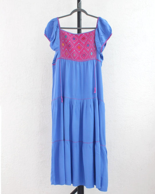 Vestido Gloria Azul Rosa Ch - M - G
