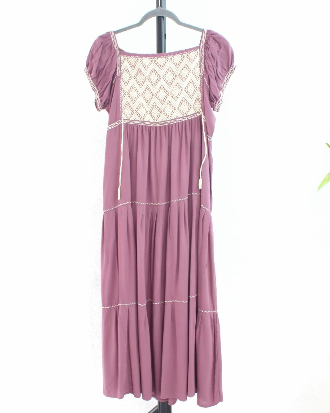 Vestido Gloria Rosa Palo Crema S M L
