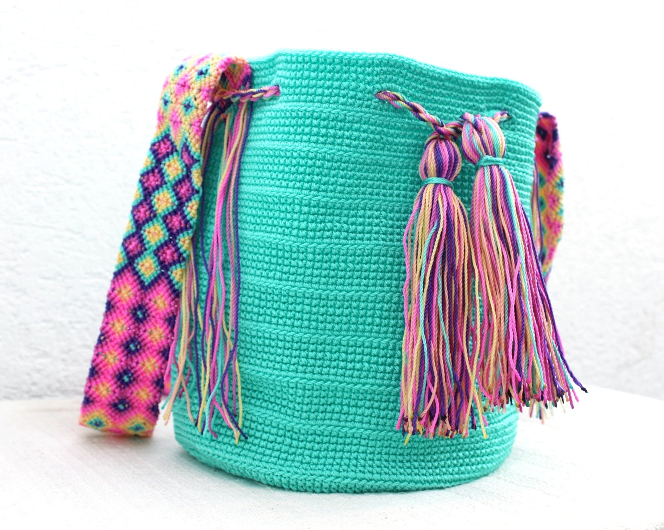 Bolso Morral Aqua Rosa Morado