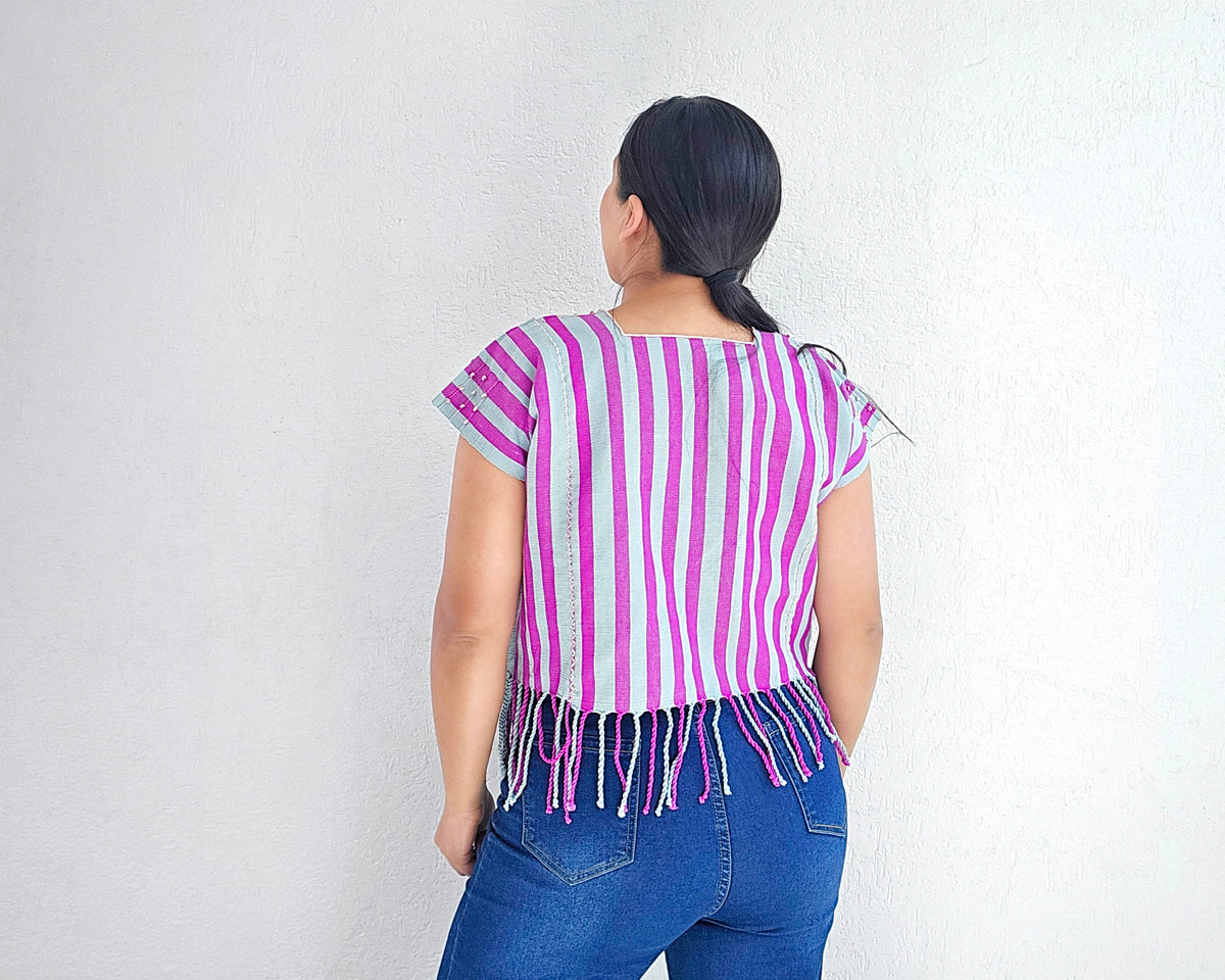 Top Nuditos Deshilado Turquesa Violeta