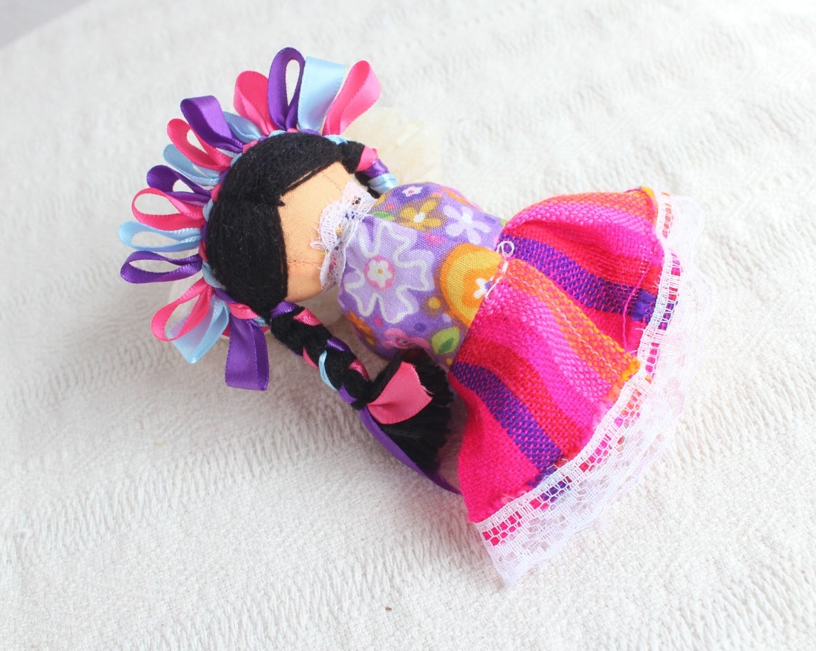 Muñeca Lelé Chica Rosa Azul Morado