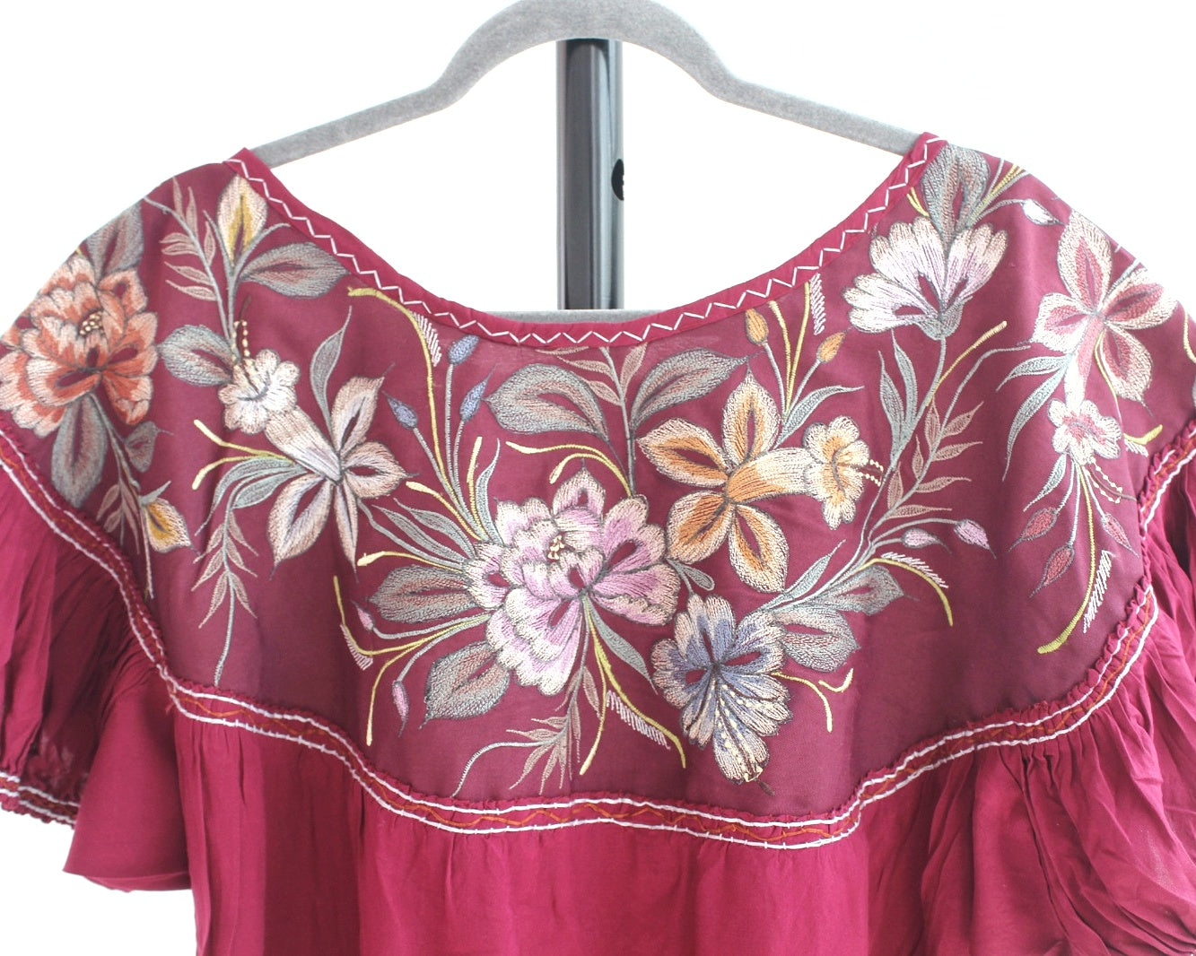 Blusa Abigail Flores Vino XXL - XXXL