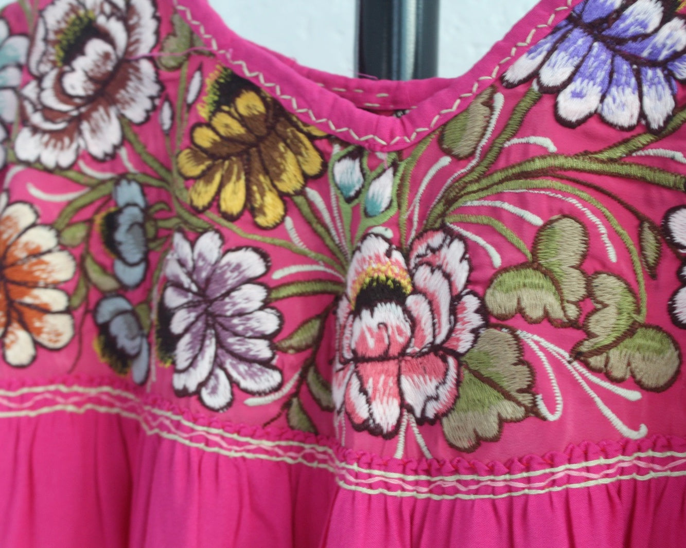 Blusa Abigail Flores Rosa Mexicano XXL