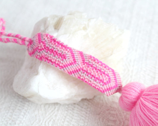 Campanitas con pulsera Rosa Blanco