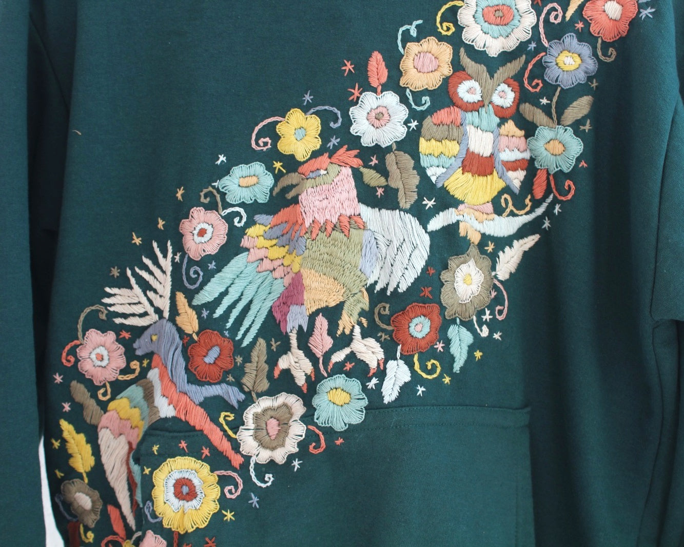 Sudadera L Tenago Verde Diagonal