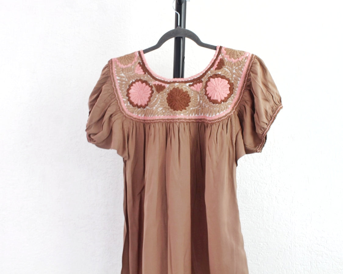 Blusa Aguacatenango Café Rosa