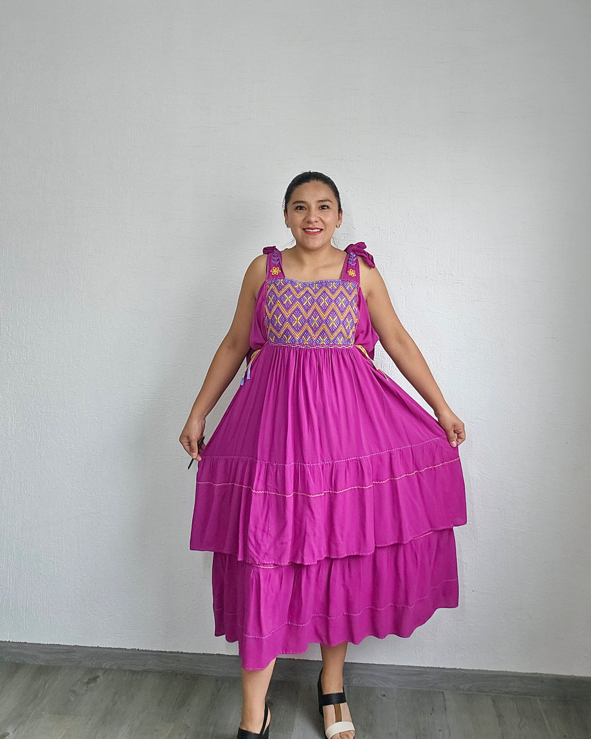 Vestido Fatima Telar Bugambilia Amarillo XL -XXL