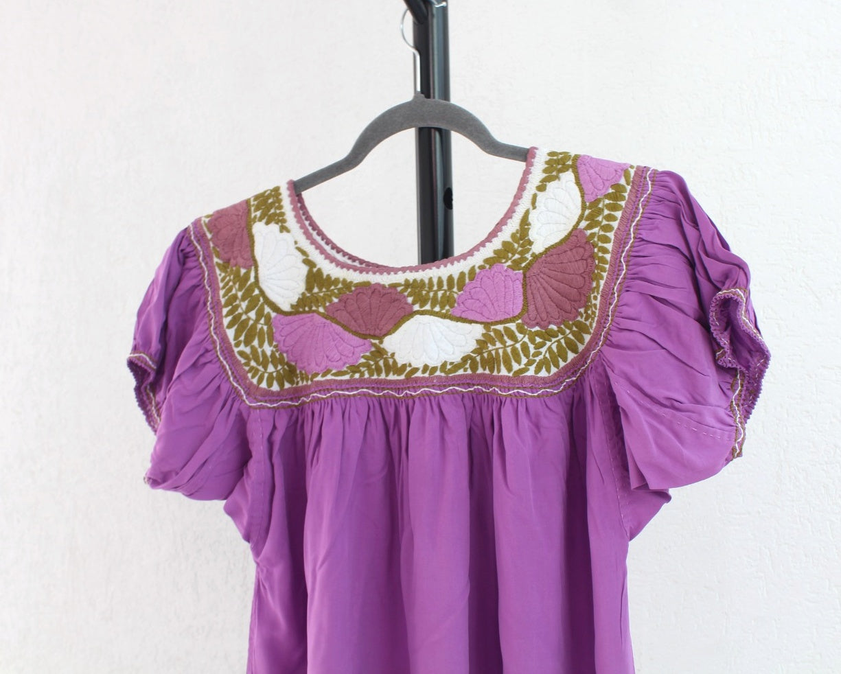 Blusa Aguacatenango Lila Verde Rosa