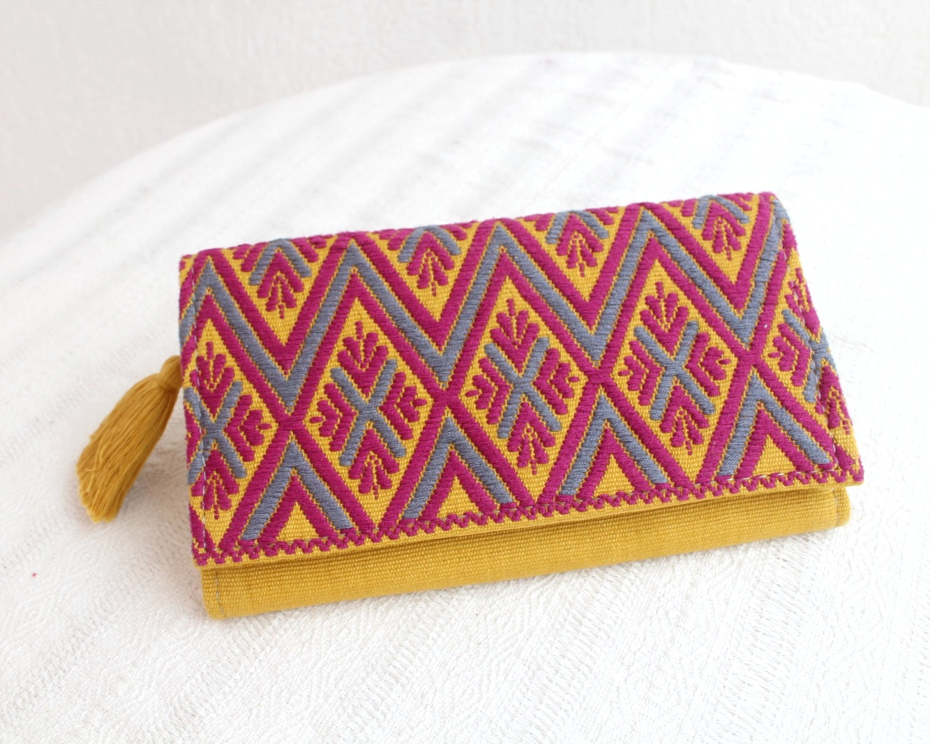 Cartera Grande Amarillo Rosa Lila