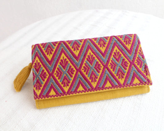 Cartera Grande Amarillo Rosa Lila