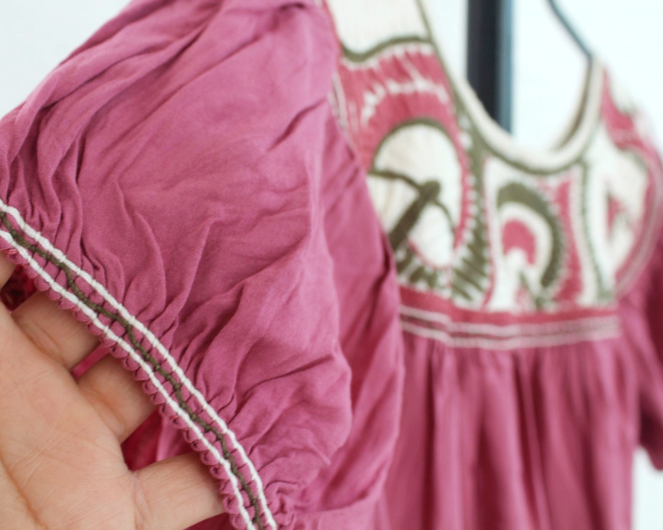 Blusa Aguacatenango Rosa Palo Blanco Verde