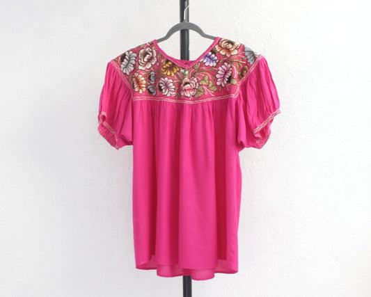 Blusa Abigail Flores Rosa Mexicano XXL