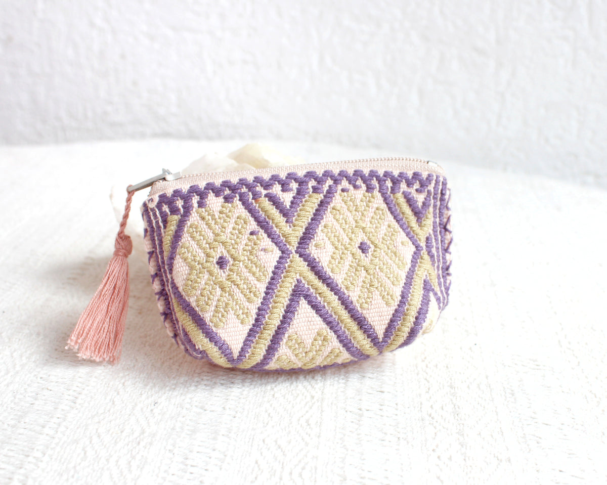 Mini Monedero Estrellitas Lila Beige