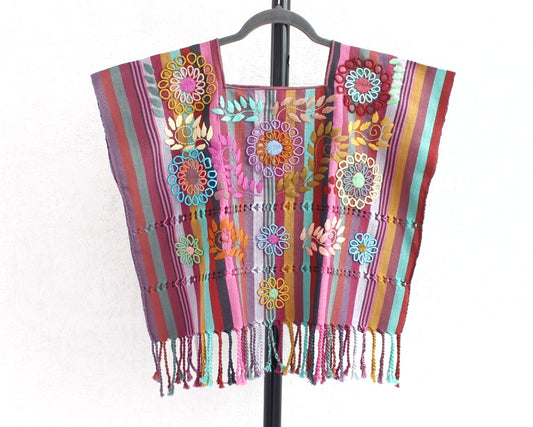 Top Flores Rococo Lila Rosa Turquesa