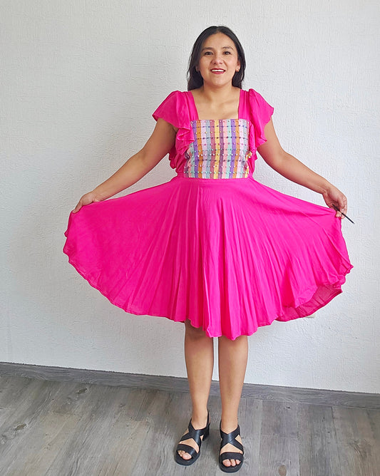Vestido Anita Corto Nuditos Rosa