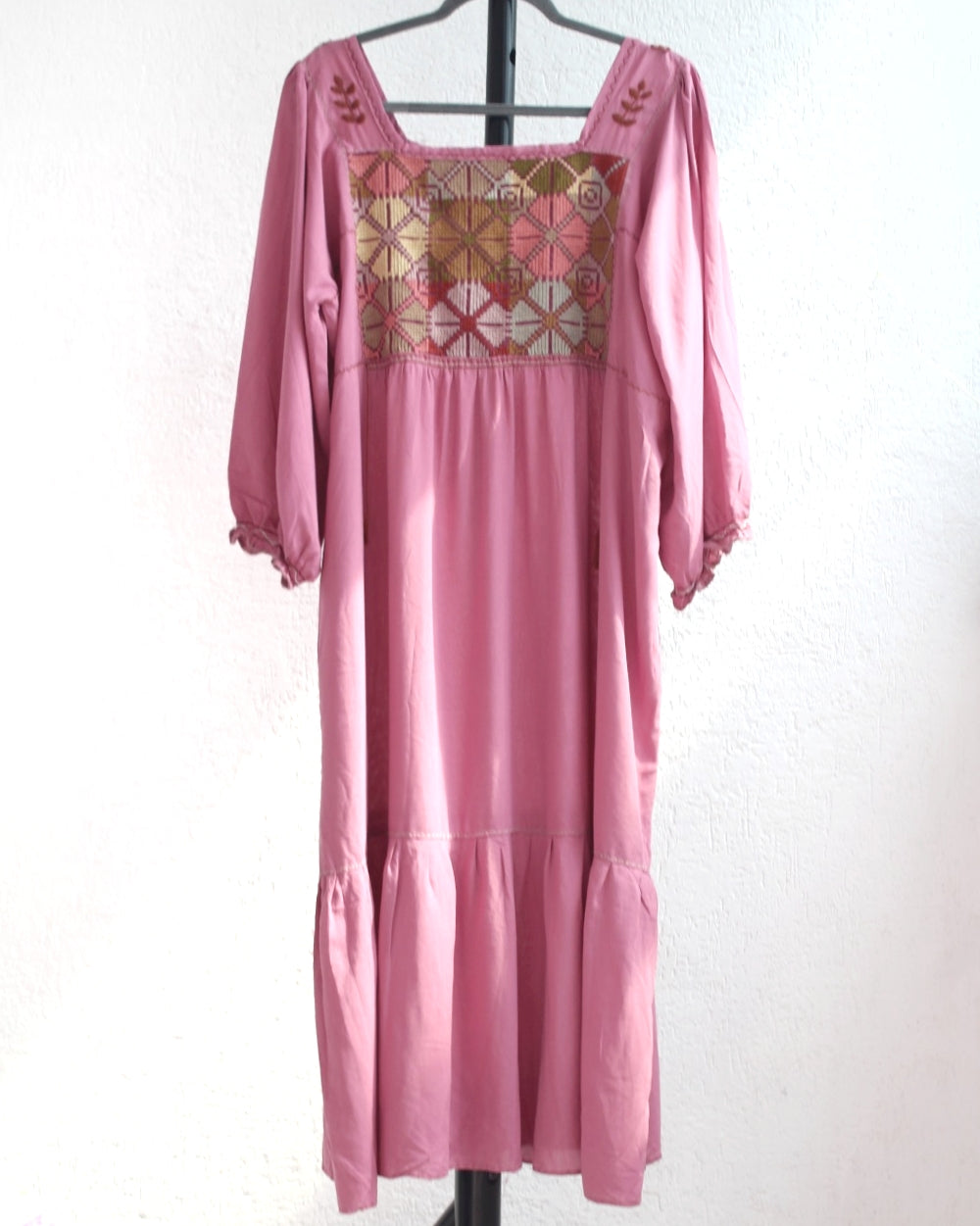 Vestido Julia Flores Manga 3/4 XL/ XXL Rosa 2