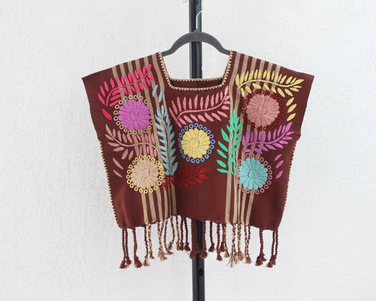 Crop Top Flores Rococo Cafe Beige