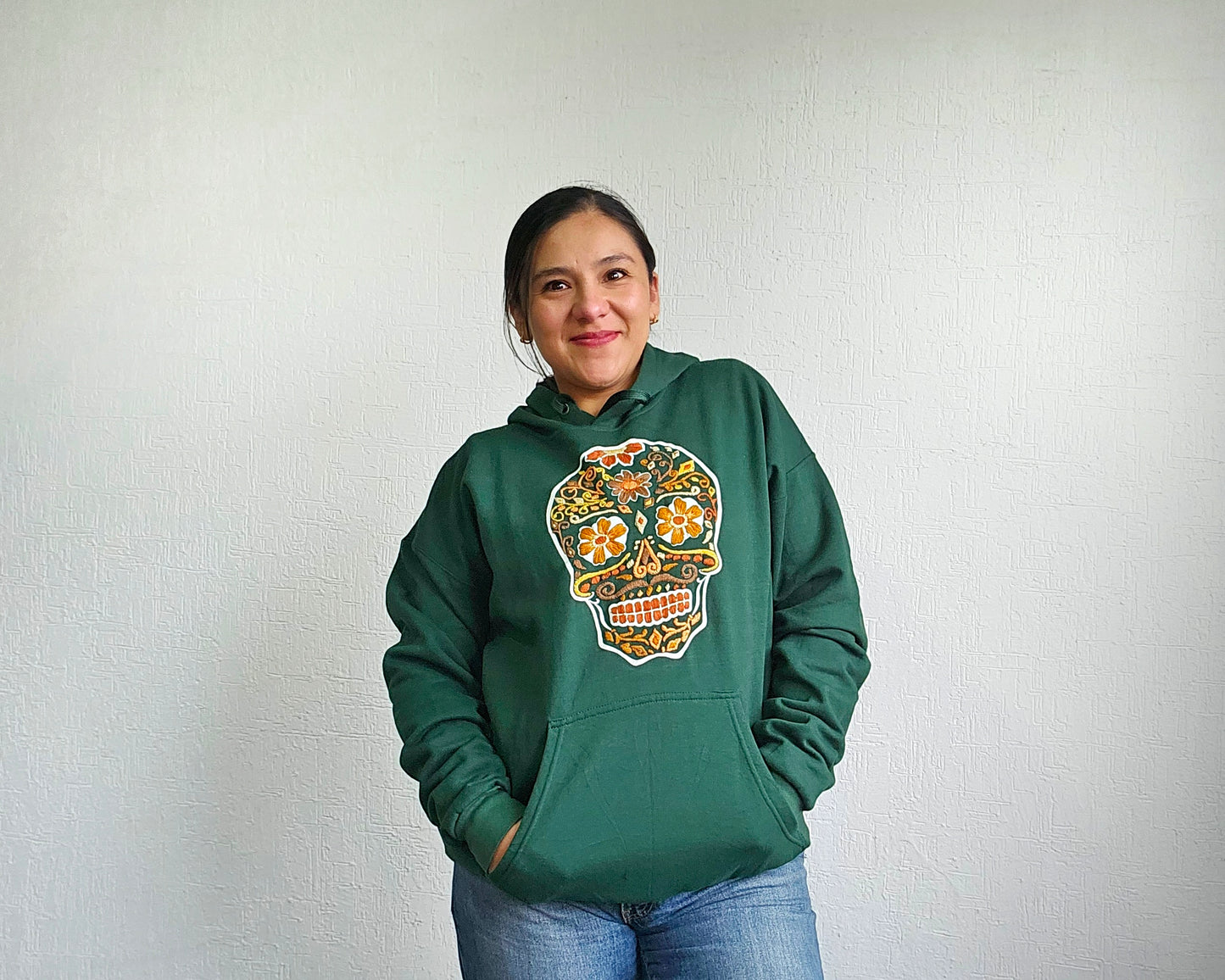 Sudadera 2XL Calavera Verde