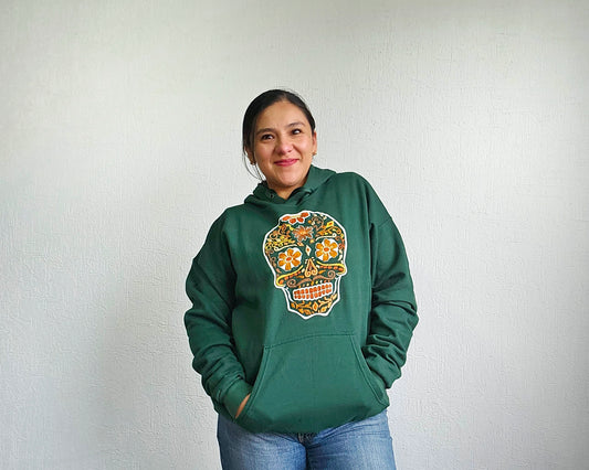 Sudadera 2XL Calavera Verde