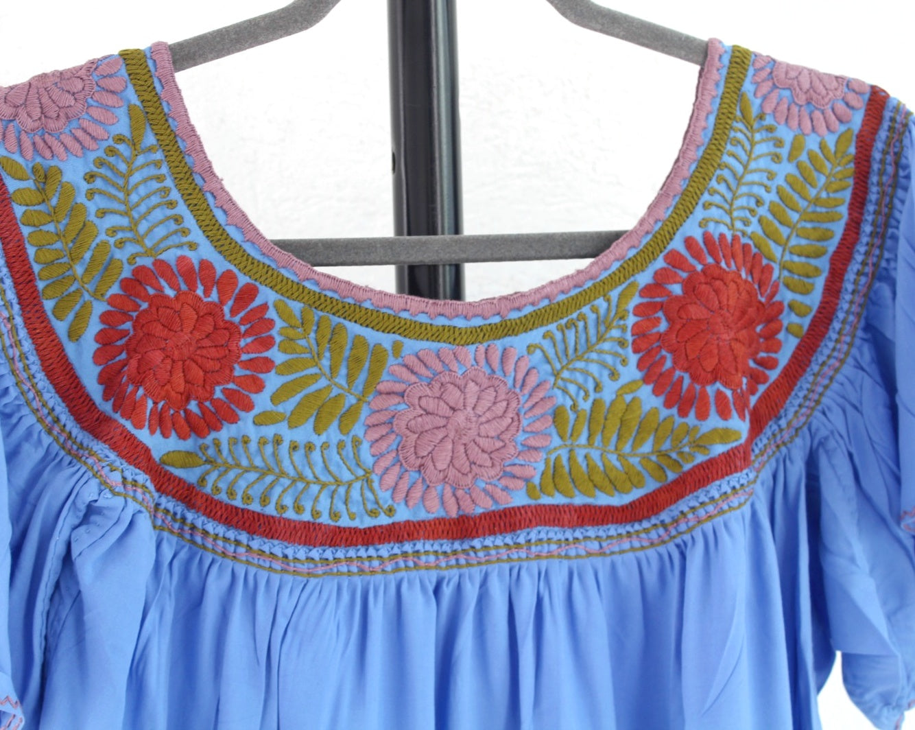 Blusa Aguacatenango Azul Rojo Verde