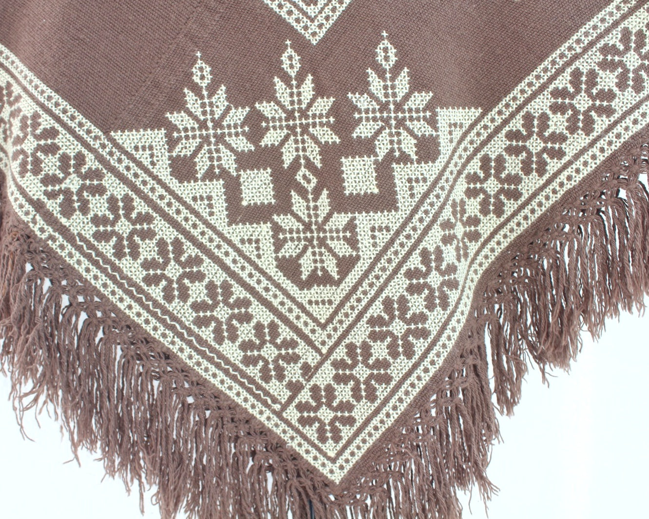 Mañanita Estrellas Café Claro Crema  Punto de Cruz