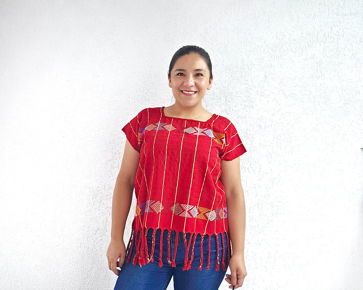 Huipil Angela Rojo Colores XL