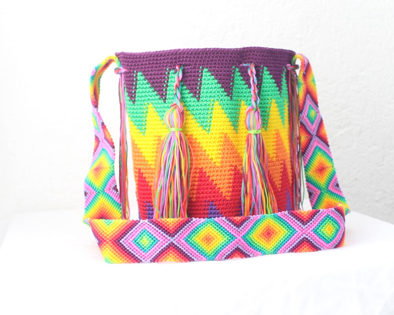 Bolso Morral ZigZag Uva Amarillo Naranja