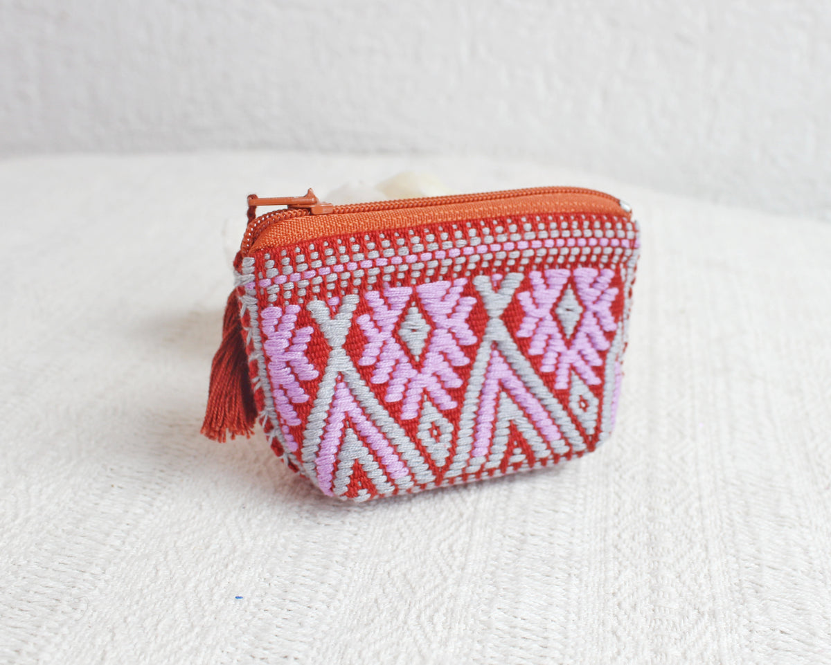 Mini Monedero Estrellitas Lila Gris