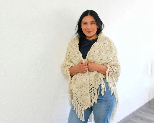 Capa de Lana Tejido Abanico