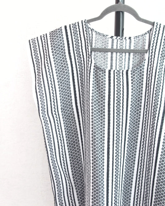 Huipil Maiz Blanco Negro XL XXL