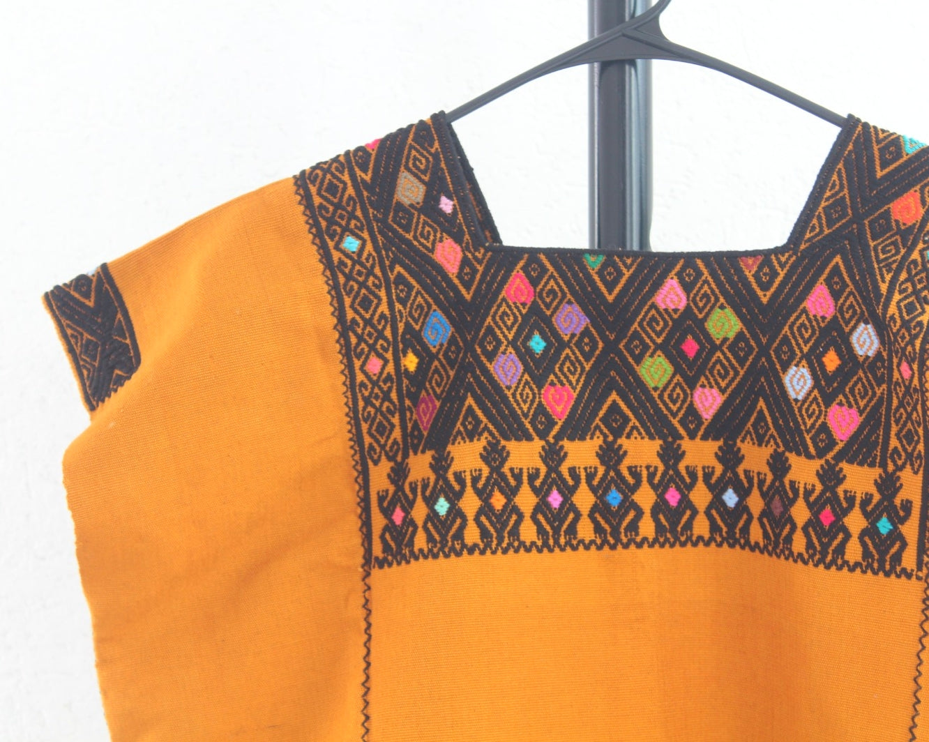 Blusa Huipil Pejel Amarillo Negro Unitalla
