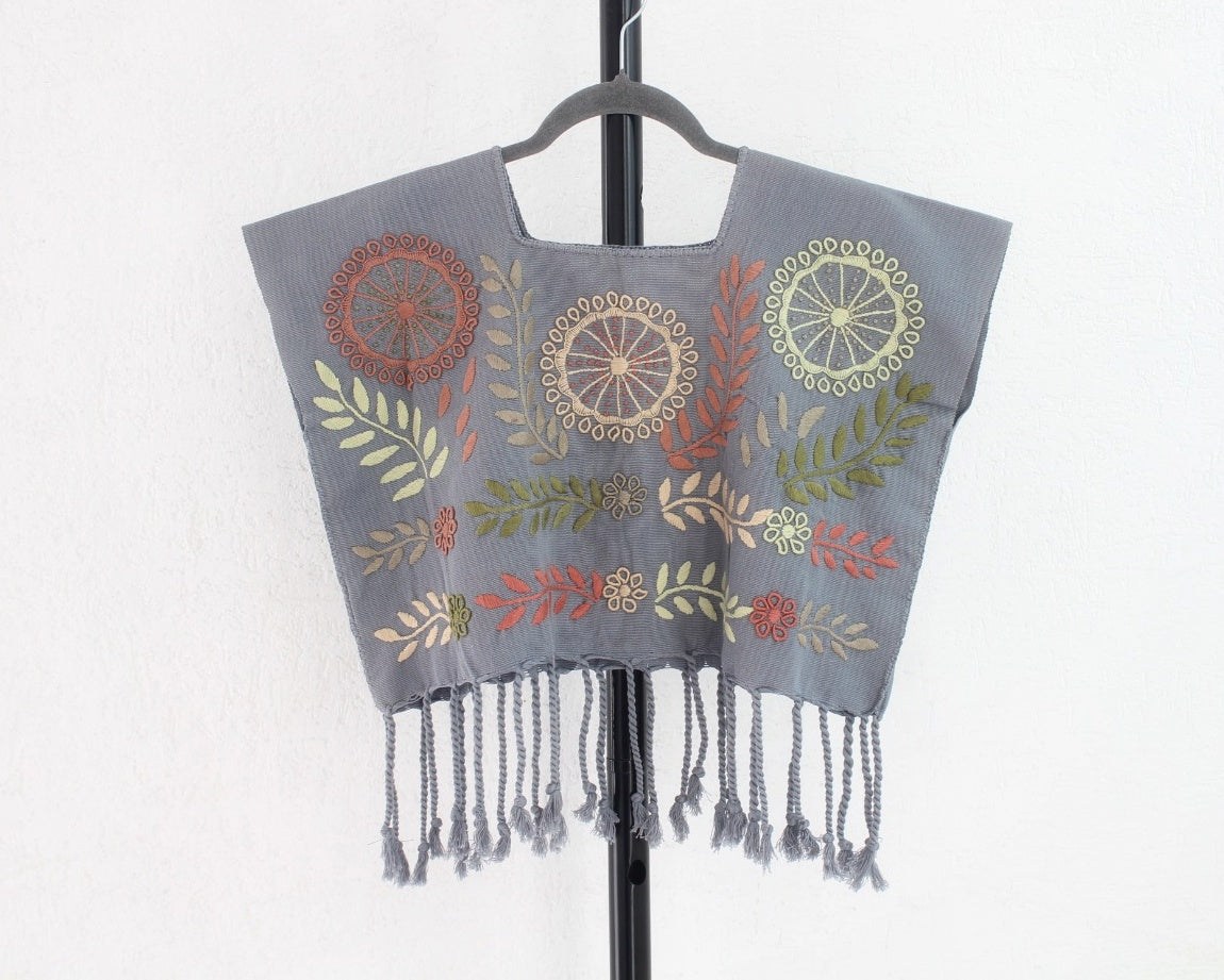 Crop Top Flores Rococo Gris